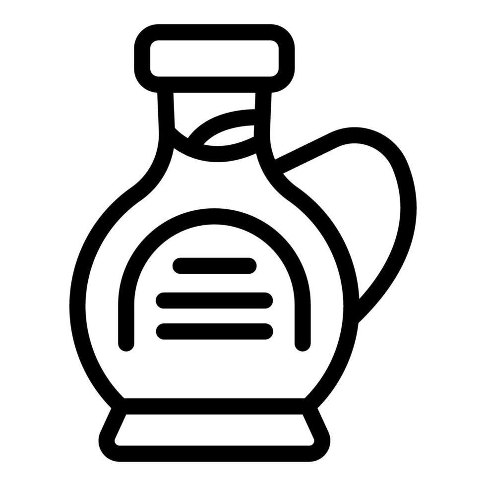 Black and white icon of a bottle containing maple syrup vector