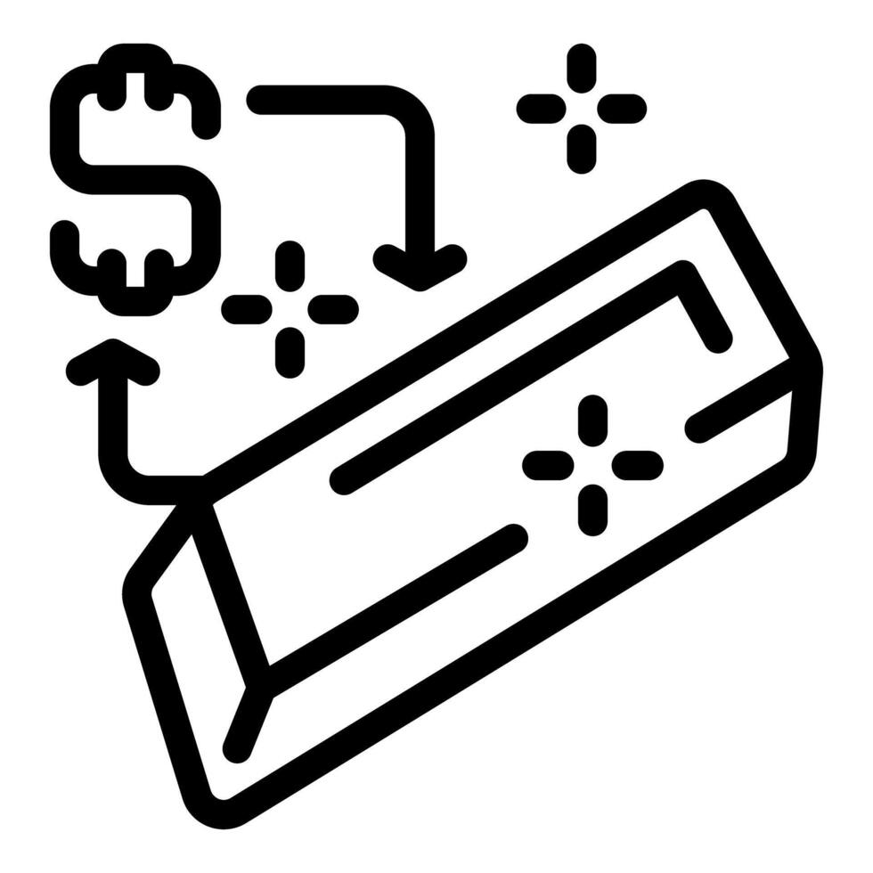 Dollar sign exchanging with gold bar representing currency trading concept vector
