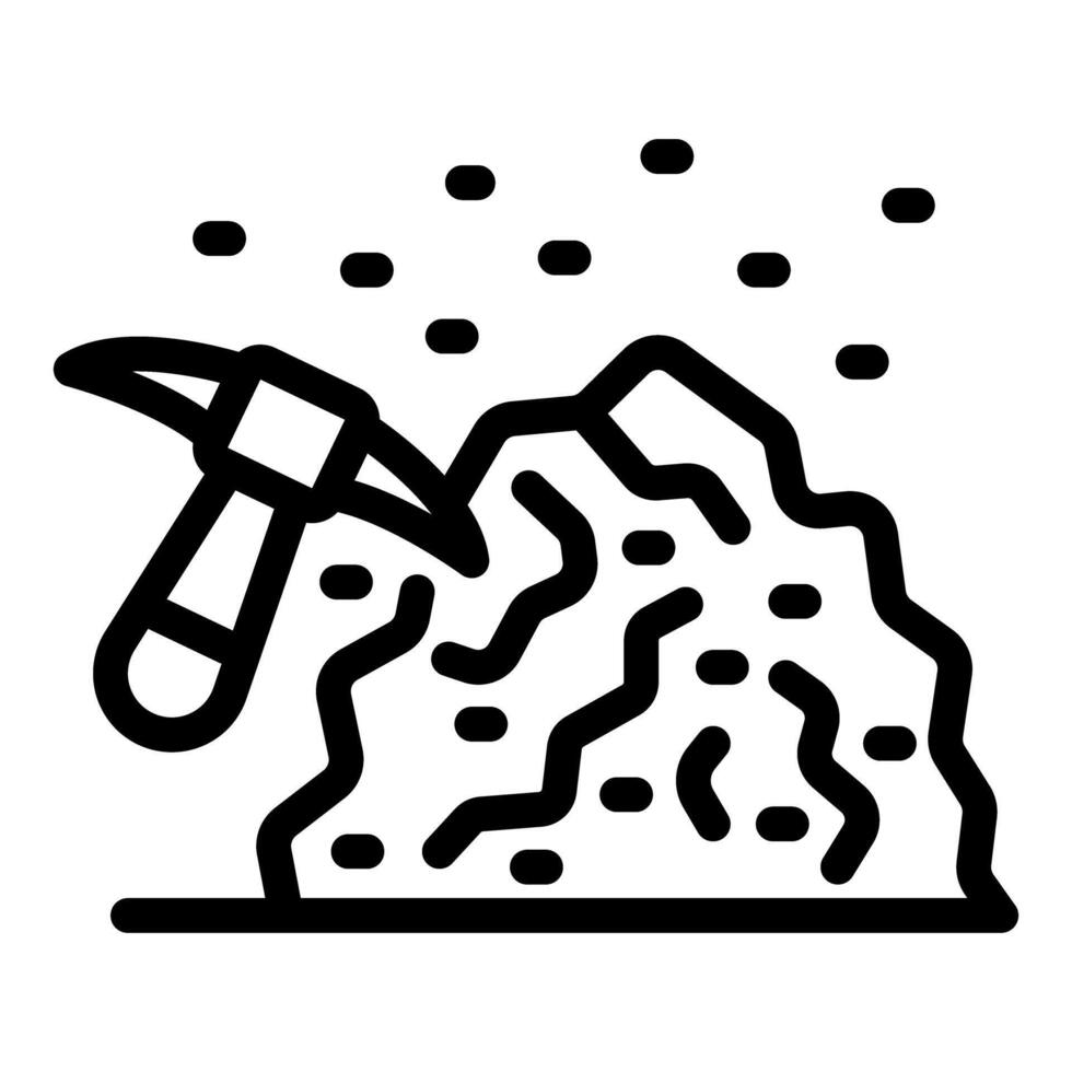 Mining pickaxe breaking ground for excavation work vector