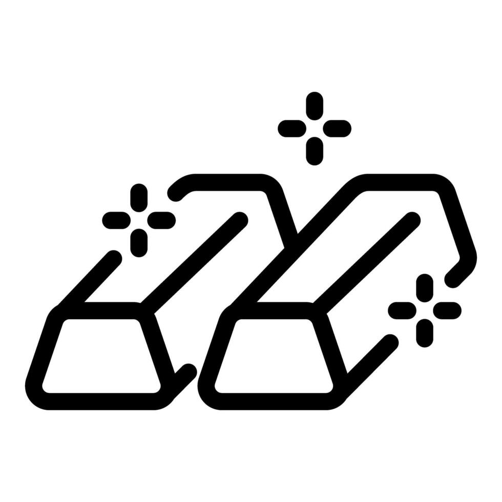 Two gold bars icon representing wealth, investment, and finance vector