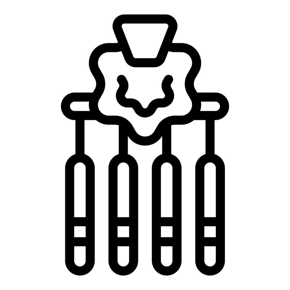 Line icon style image representing a chandelier with four lamps hanging vector