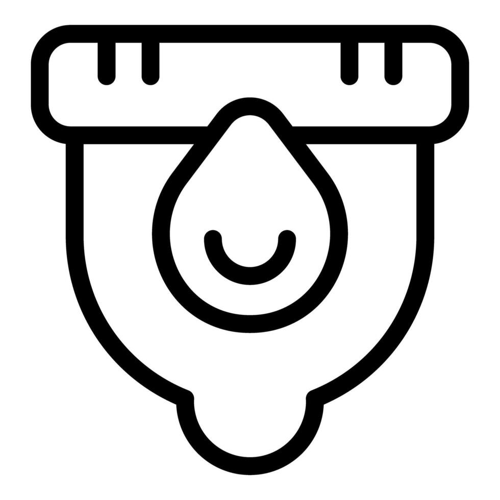 Menstrual cup with smiling drop of blood for feminine hygiene and health vector
