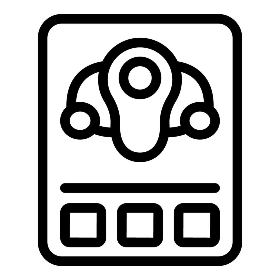 Line icon of a carpooling app with three passengers going to a meeting point vector