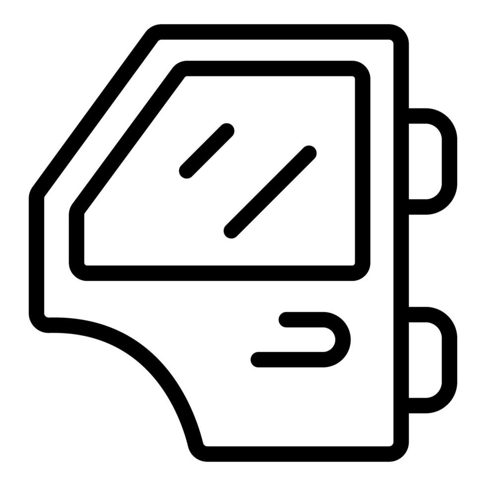 Car door open showing glass and handle icon vector