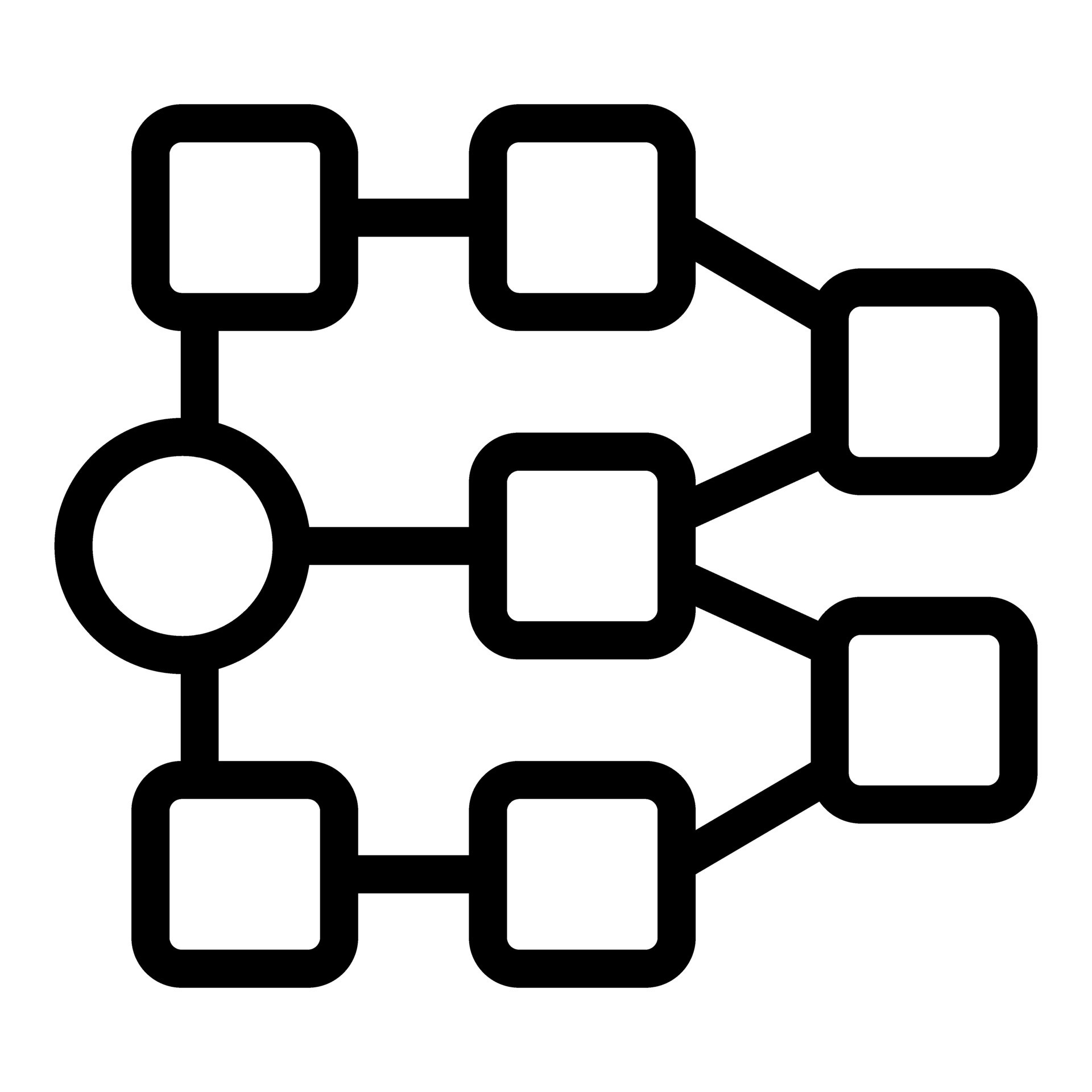 Algorithm flowchart with square blocks and connecting lines ...
