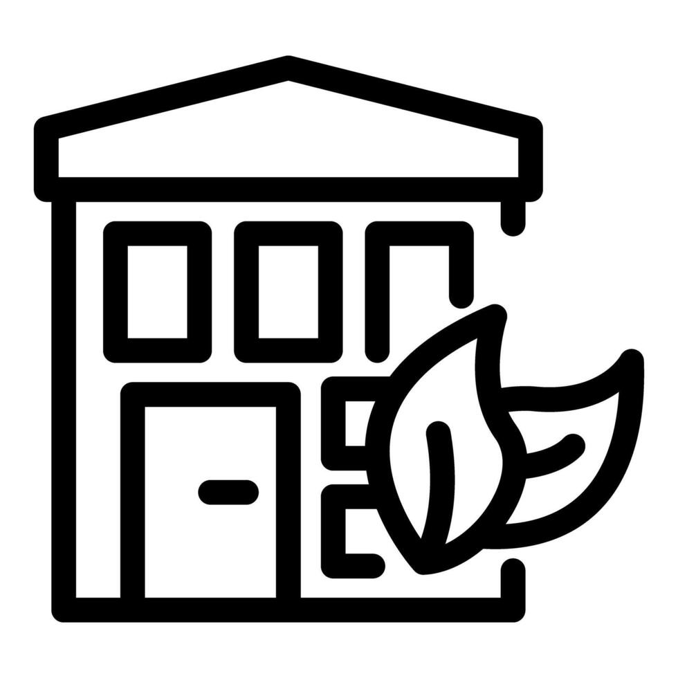 Building with leaves symbolizing green architecture and sustainability vector