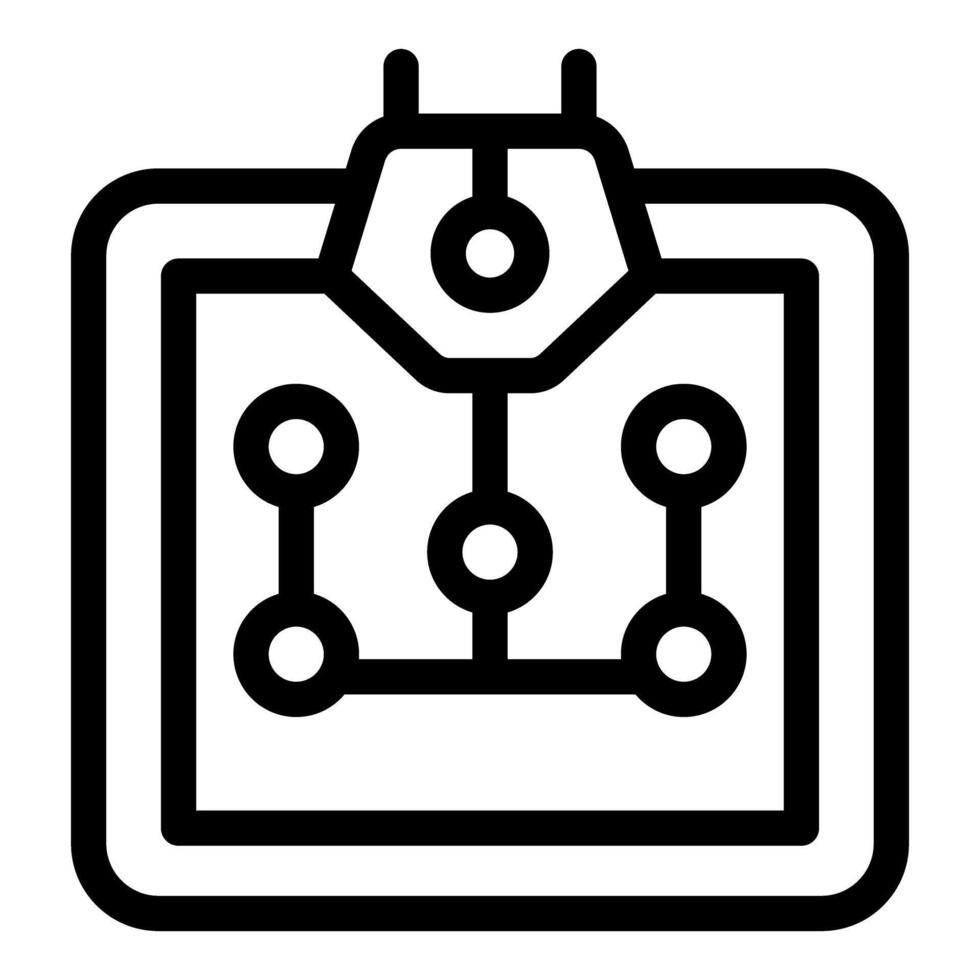 Electronic microchip circuit board computing technology icon vector