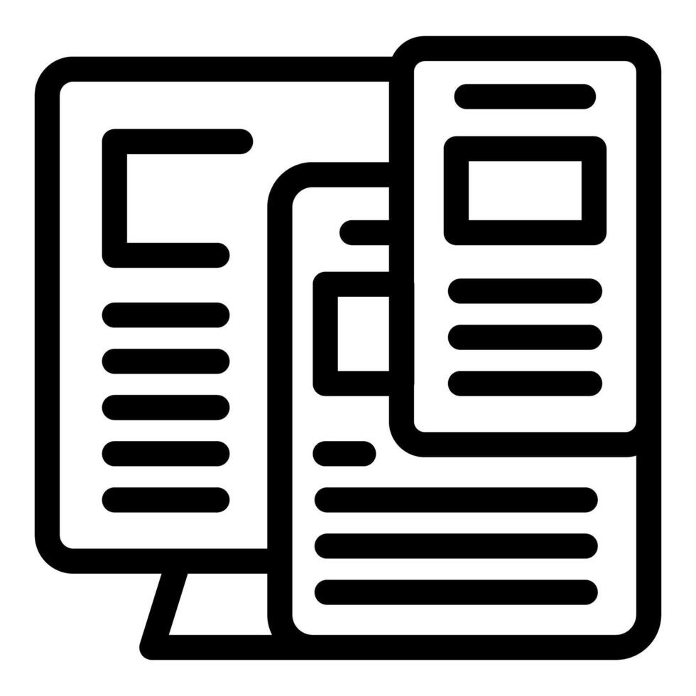 Computer displaying multiple documents for efficient digital workflow vector