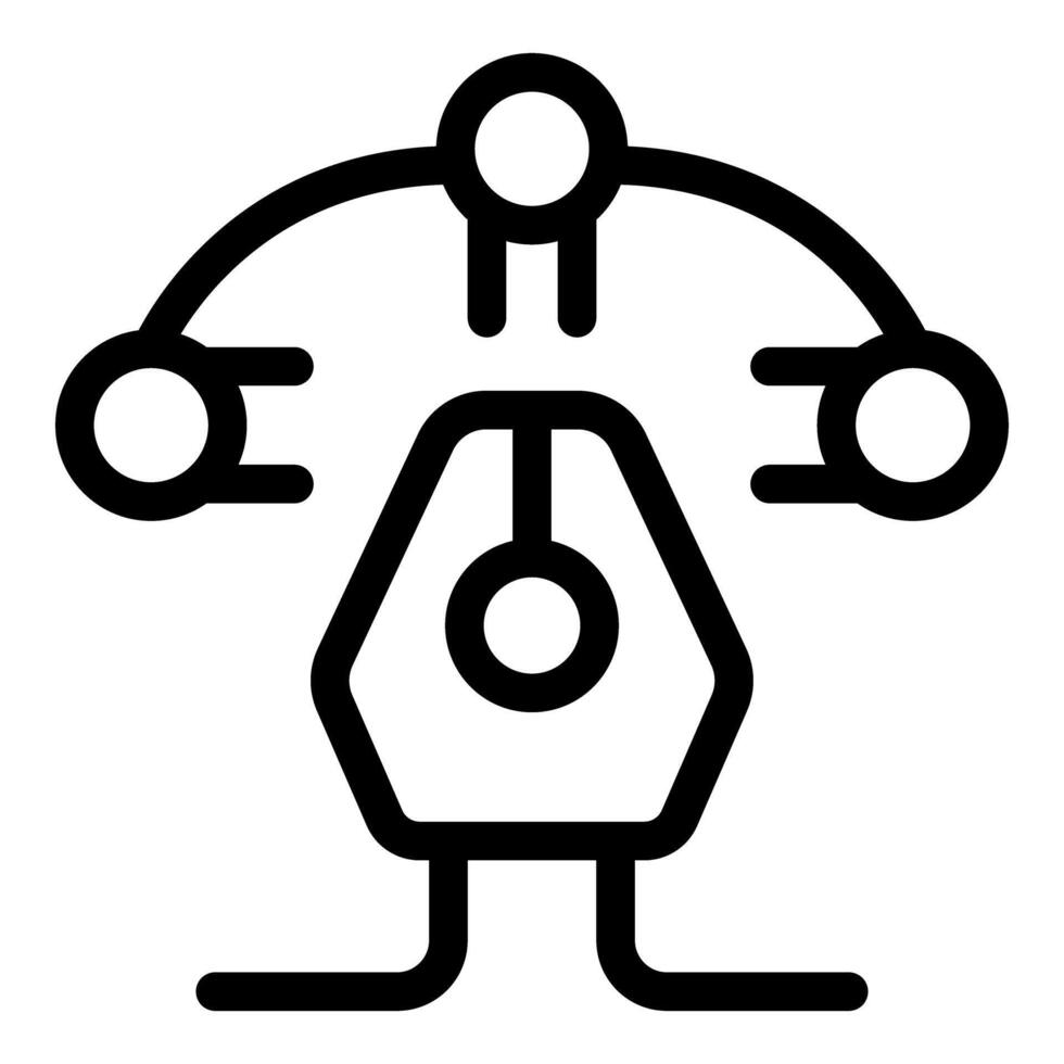 Algorithm managing three nodes connecting with lines icon outline vector