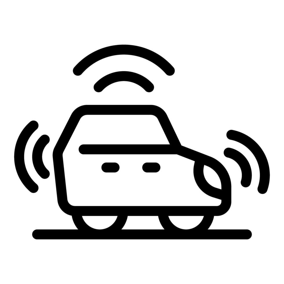 Autonomous self driving smart car using wireless connection icon vector