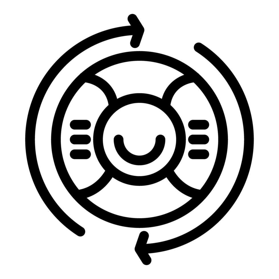 Steering wheel turning icon representing autonomous car technology vector