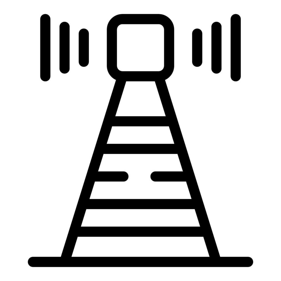 Radio tower transmitting signals icon representing communication vector
