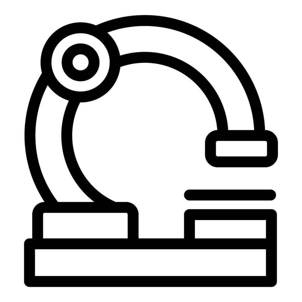 Microscope analyzing sample in laboratory research experiment icon vector