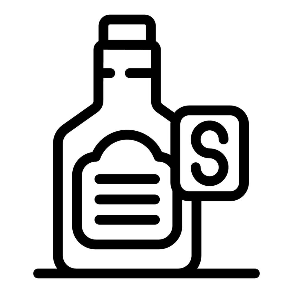 Bottle of chemical fertilizer with a sign showing the letter s for sulfur vector