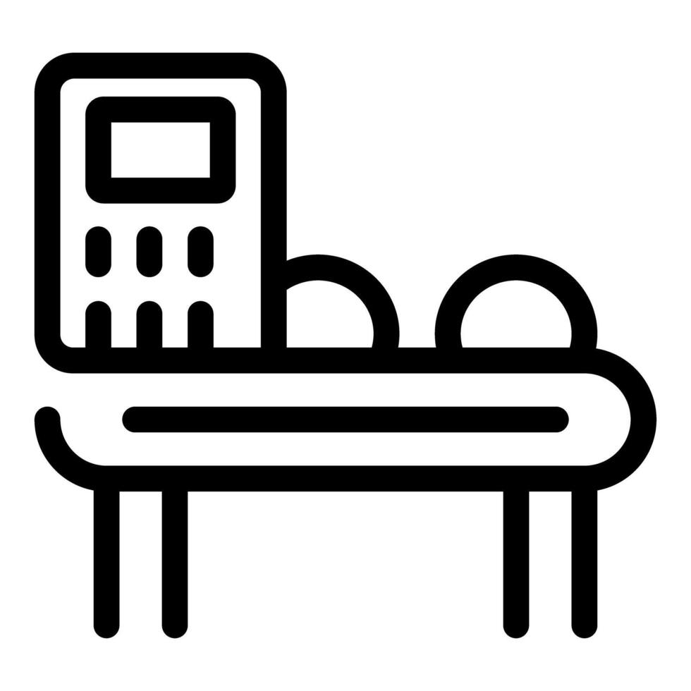 Conveyor belt system transporting round objects in factory vector