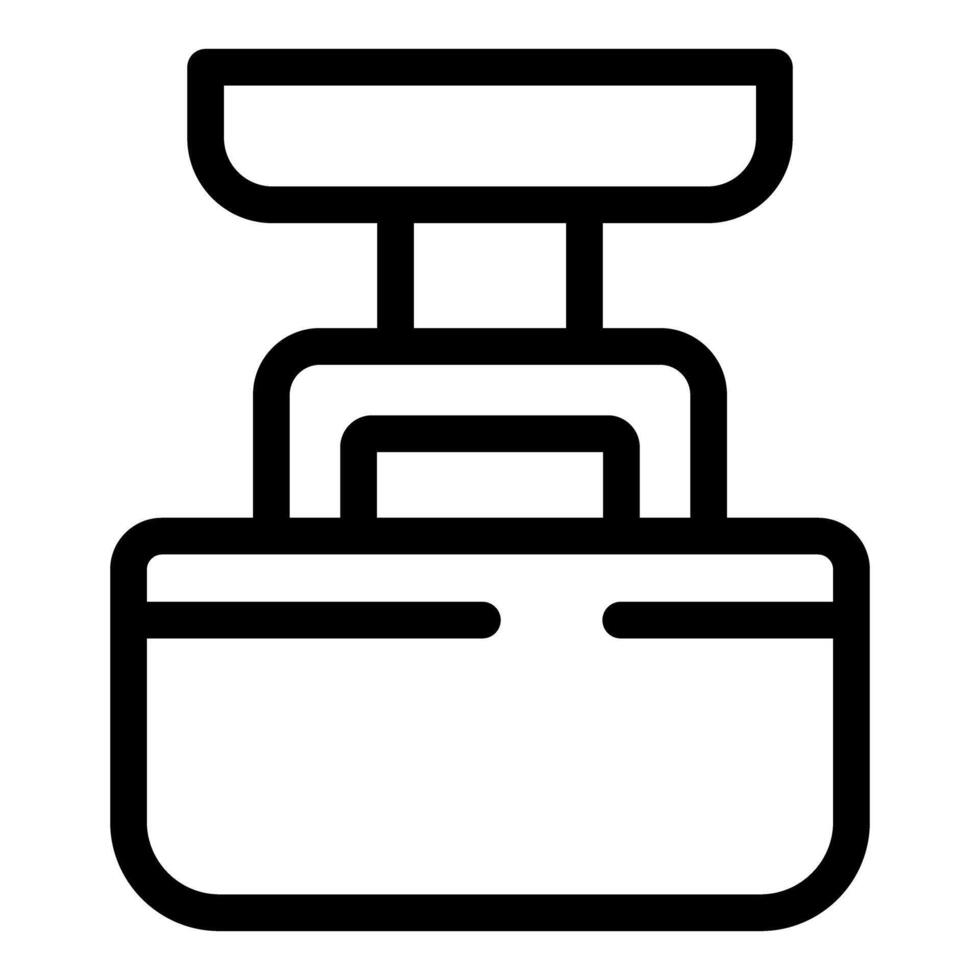 Mechanical platform scales measuring weight icon vector