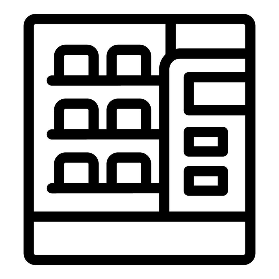 Vending machine displaying products for sale icon vector