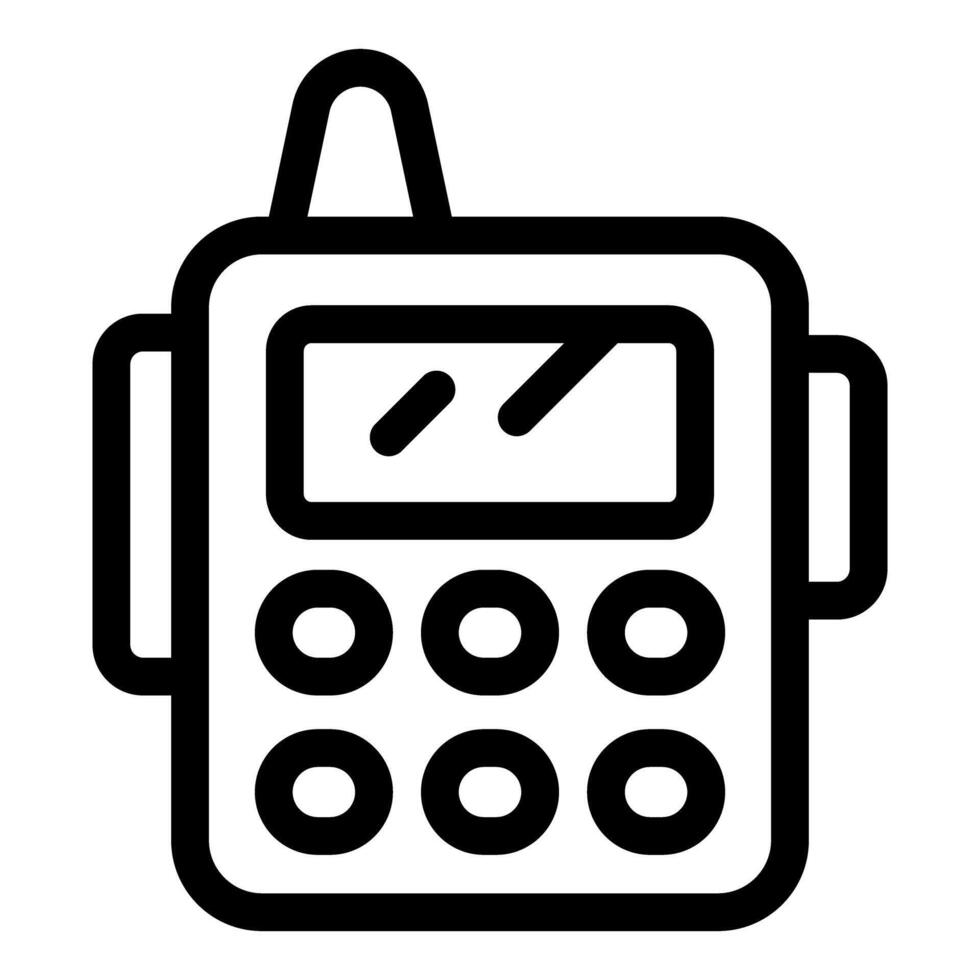 Portable radio transceiver icon depicting communication technology vector