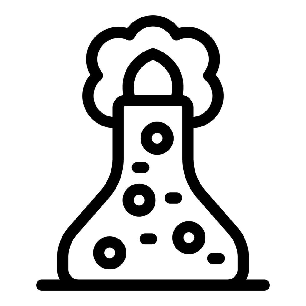 Chemical reaction happening in a flask with bubbles coming out of it vector