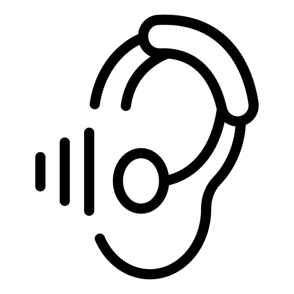 Hearing aid icon improving hearing loss problem vector