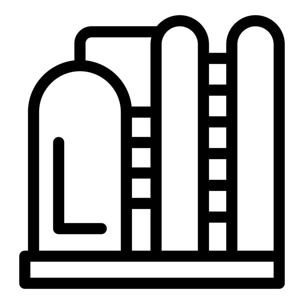 Industrial building with storage tank and pipelines icon vector