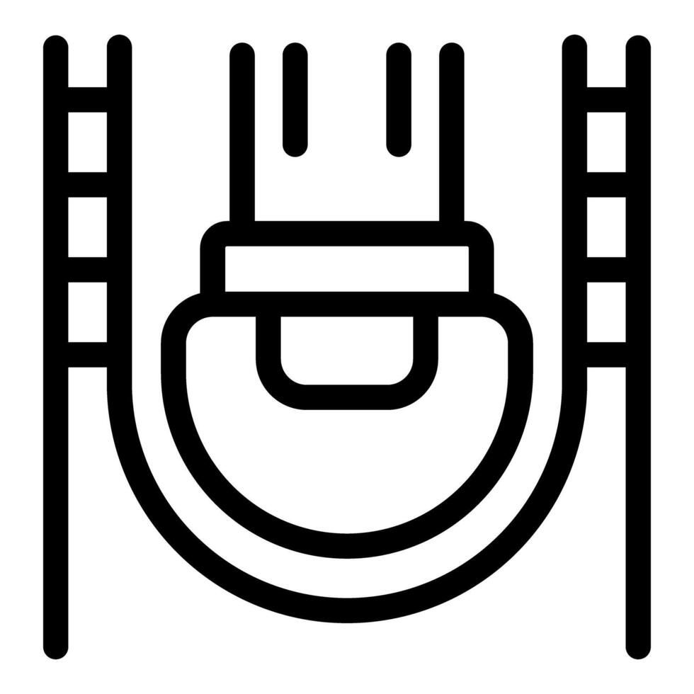 Big drop ride with ladder accessing loading platform icon vector