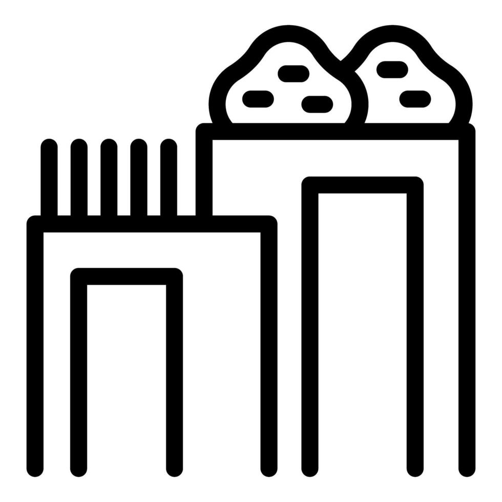 Coal processing plant emitting pollution into atmosphere vector