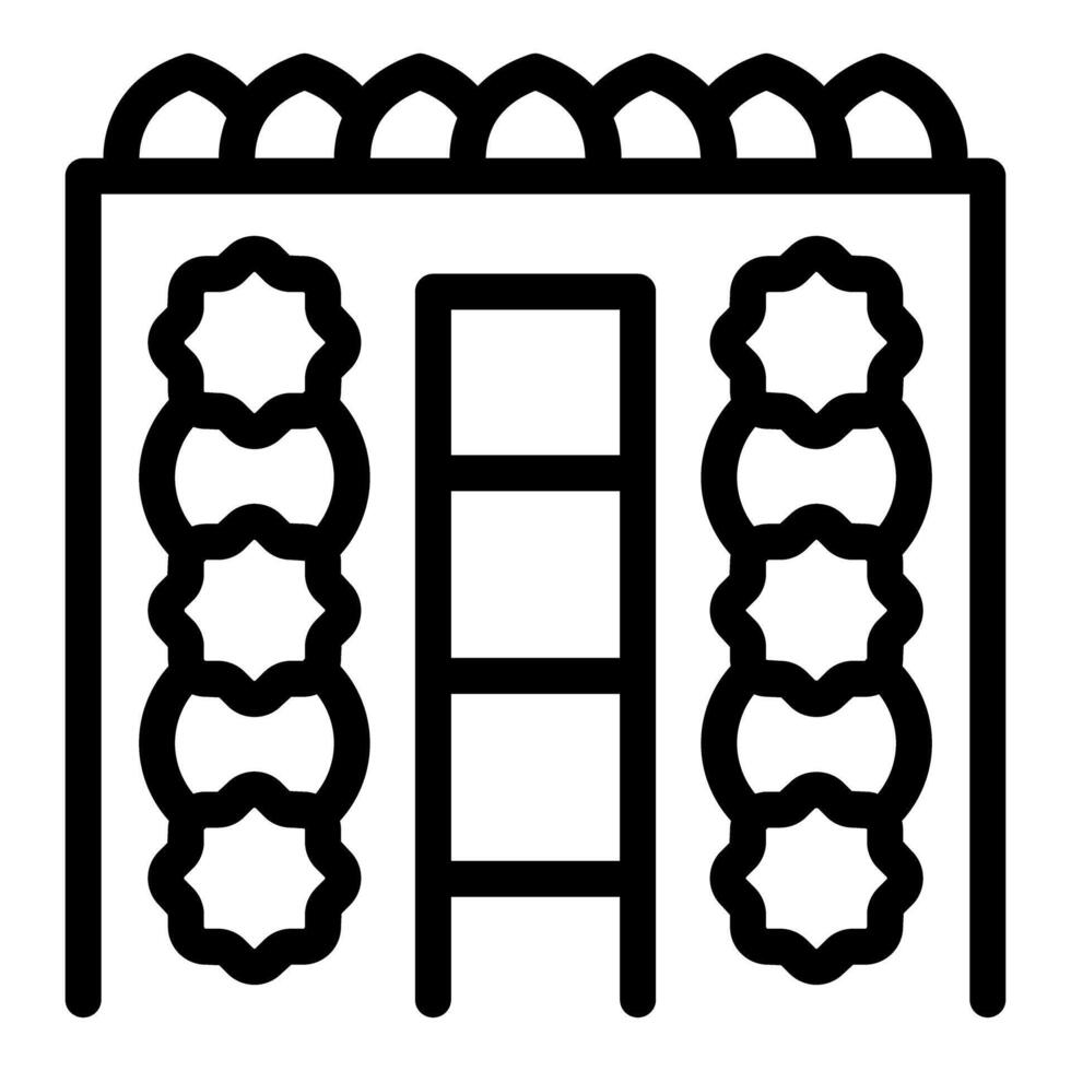 Playground climbing frame with hanging rings and ladder in black and