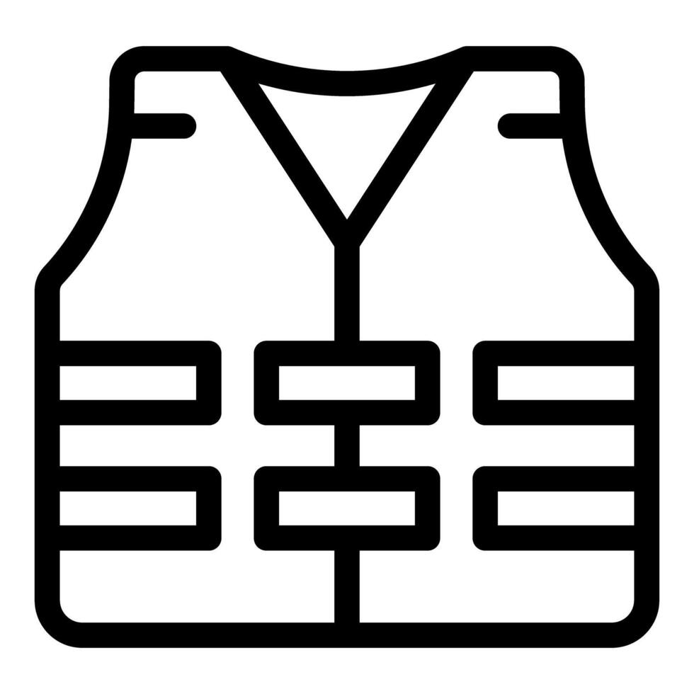 Life vest icon representing safety gear for water activities and emergency situations vector