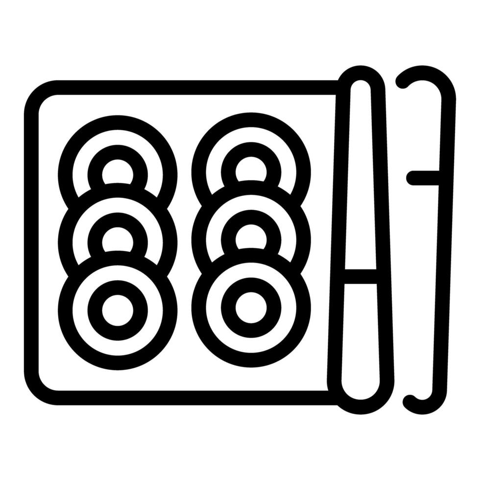 Sushi box icon representing japanese cuisine and food delivery service vector