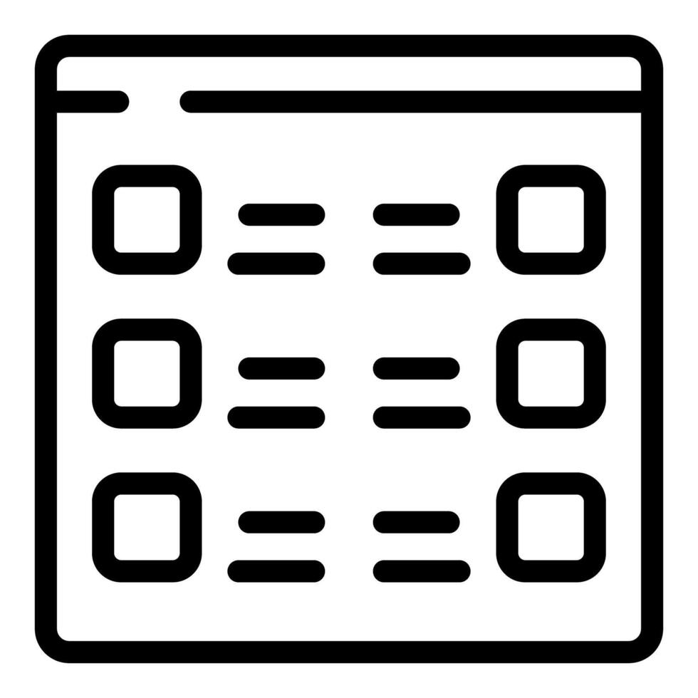 Simple icon of a survey form being filled out online vector