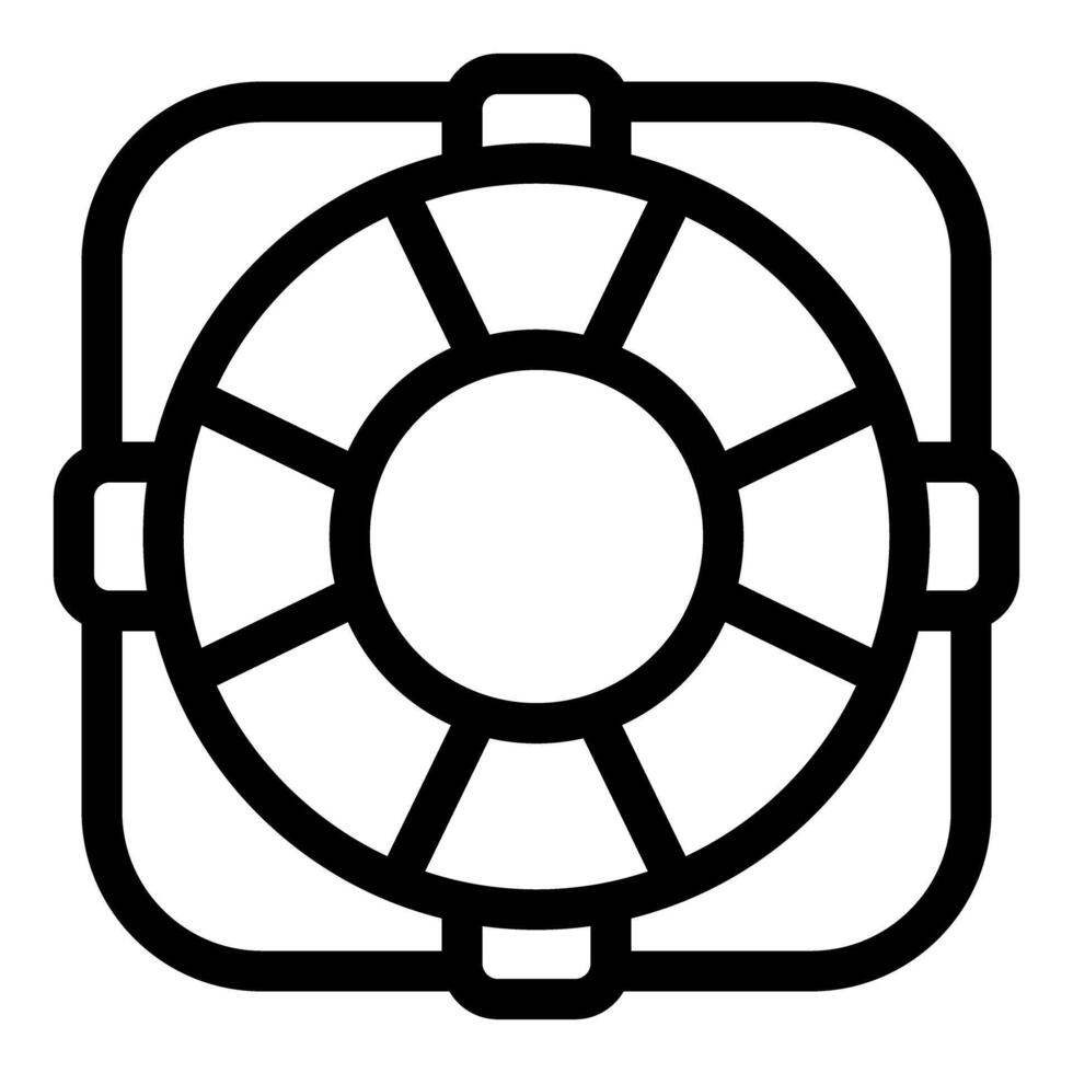 Lifebuoy floating in a square shaped swimming pool vector