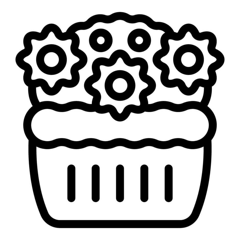 Gears growing from basket showing innovation concept vector