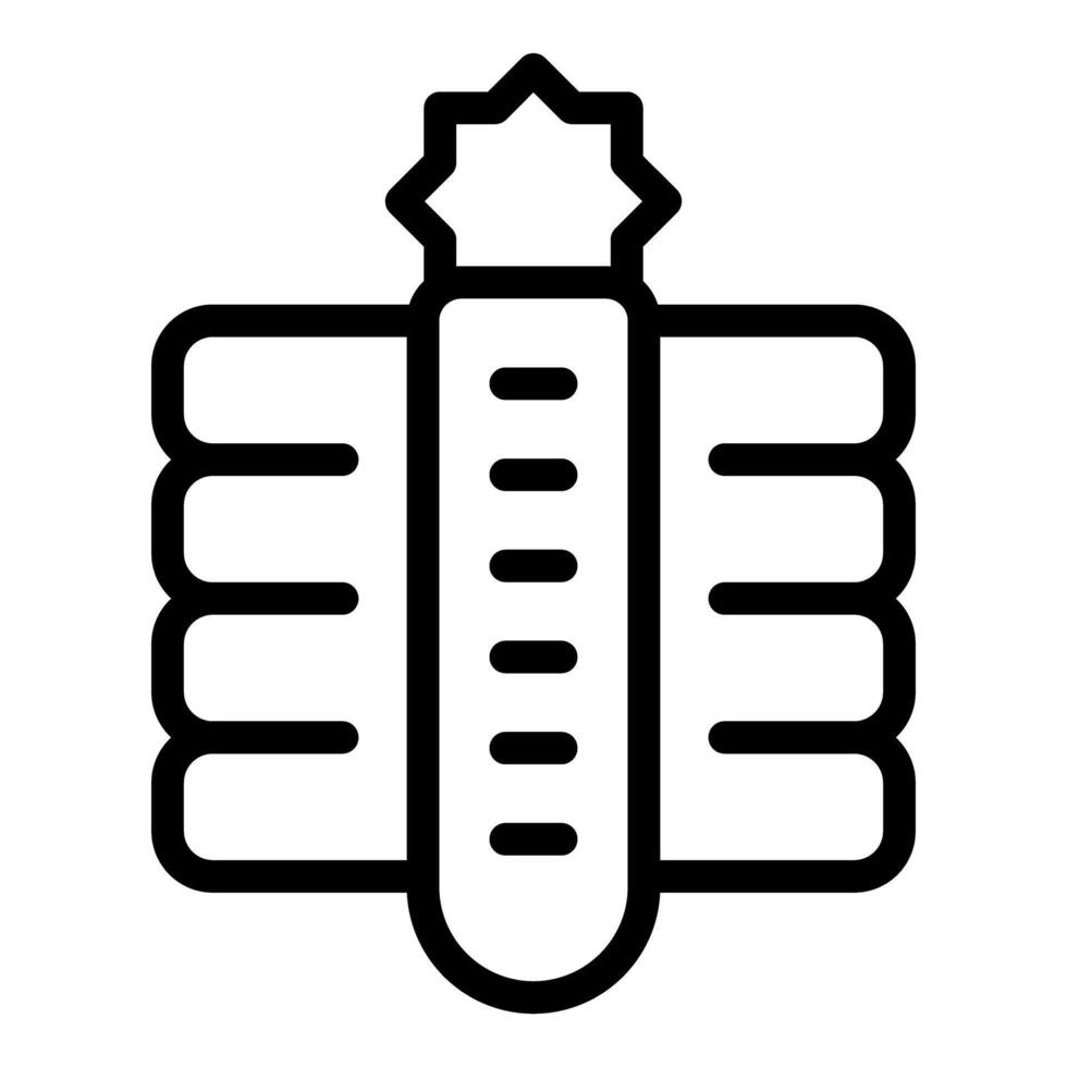 Stack of towels with a measuring tape showing thickness of the fabric vector