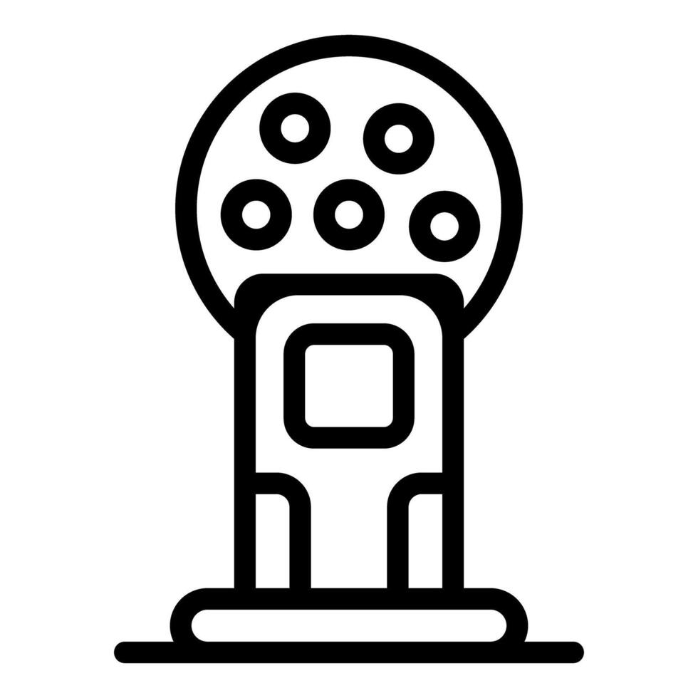 Medical equipment standing on a base with a round head and multiple lenses vector
