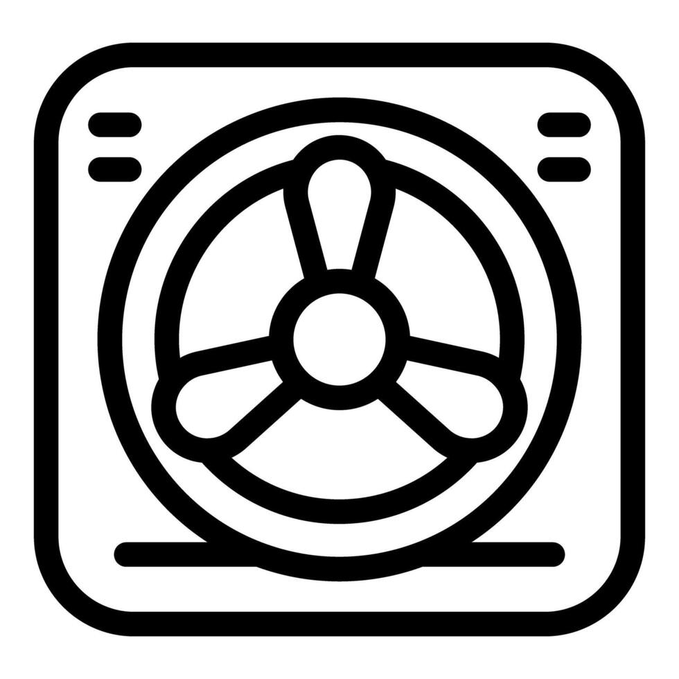 Air conditioner panel displaying fan speed setting icon vector