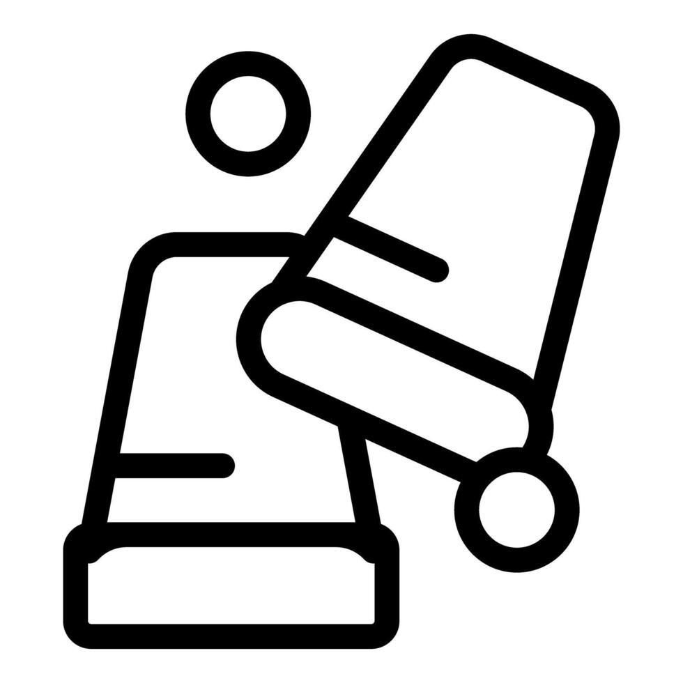 Ball knocking over plastic cup in beer pong game icon vector