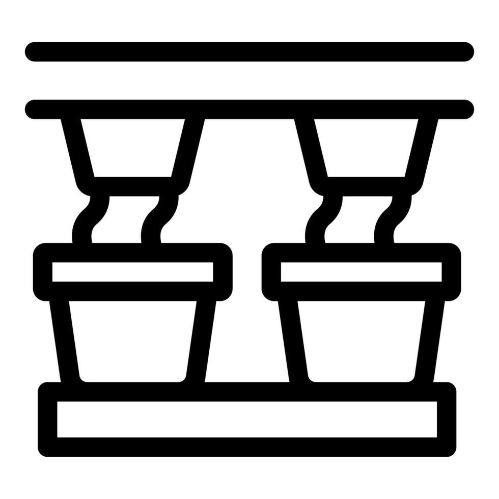 Hydroponic system growing plants using nutrient solution icon vector