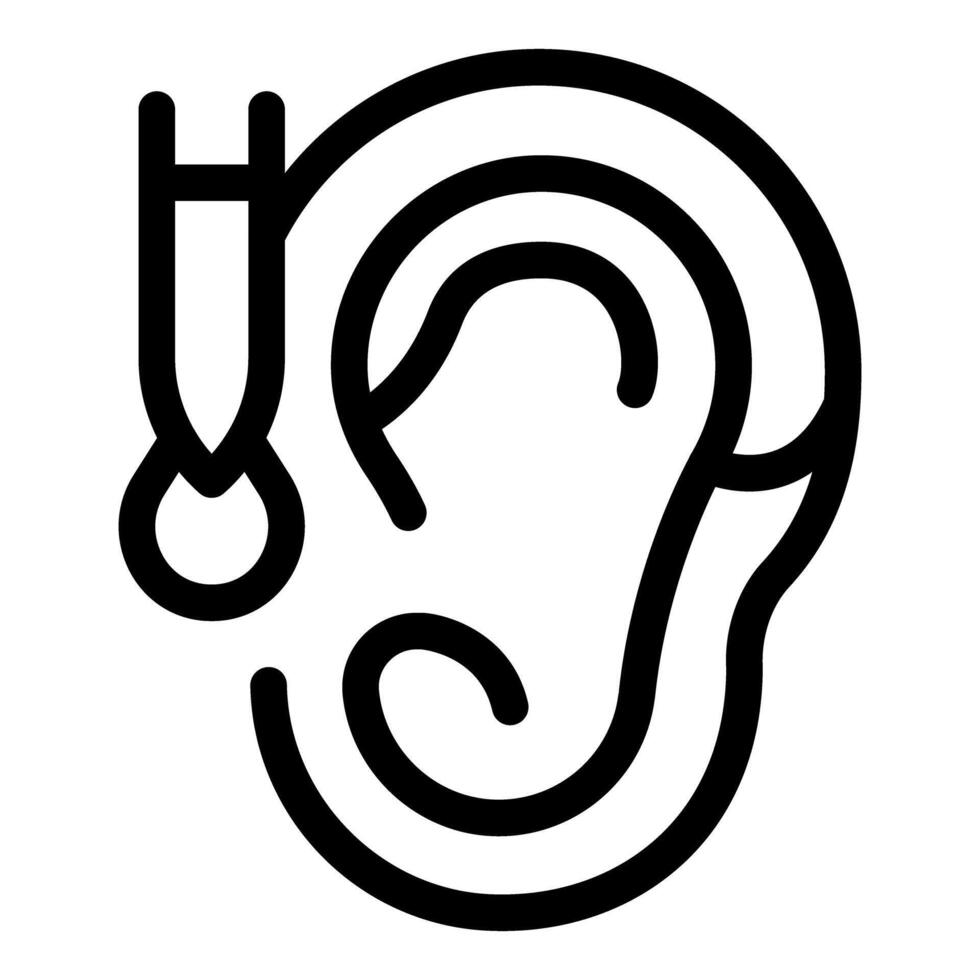 Doctor examining ear with otoscope icon vector