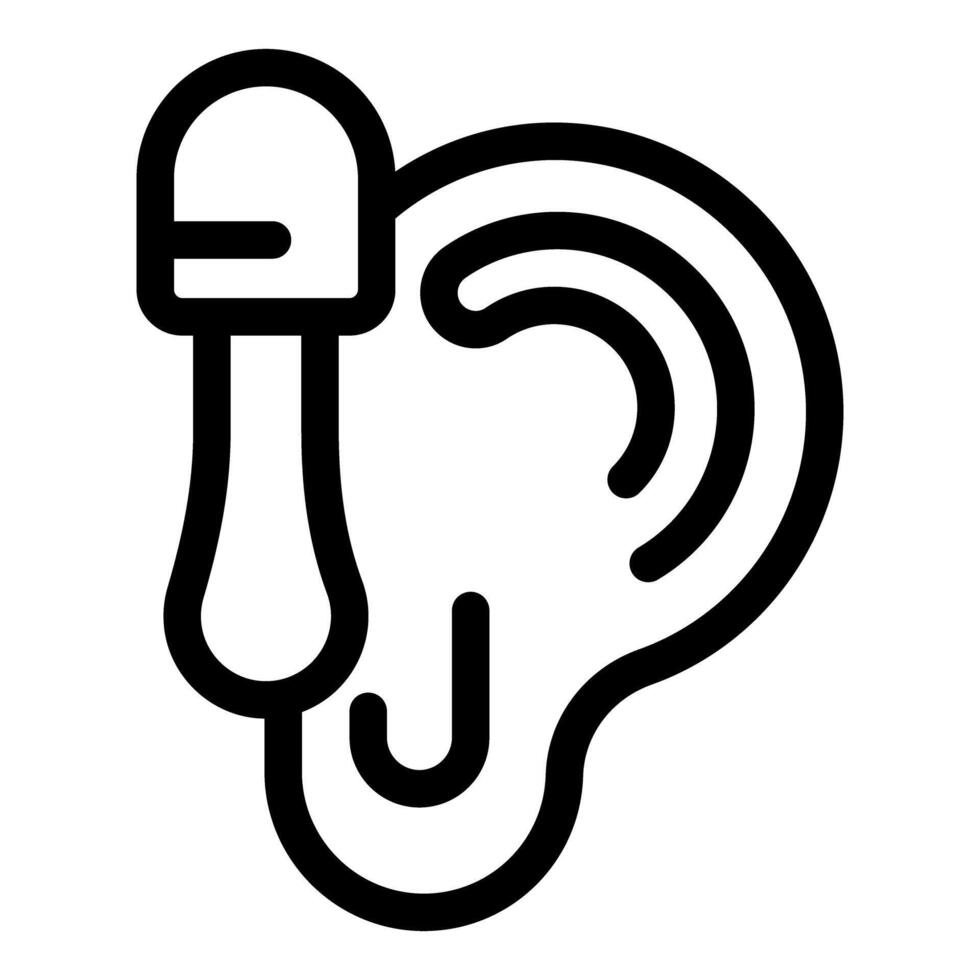 Doctor examining patient ear using otoscope icon vector