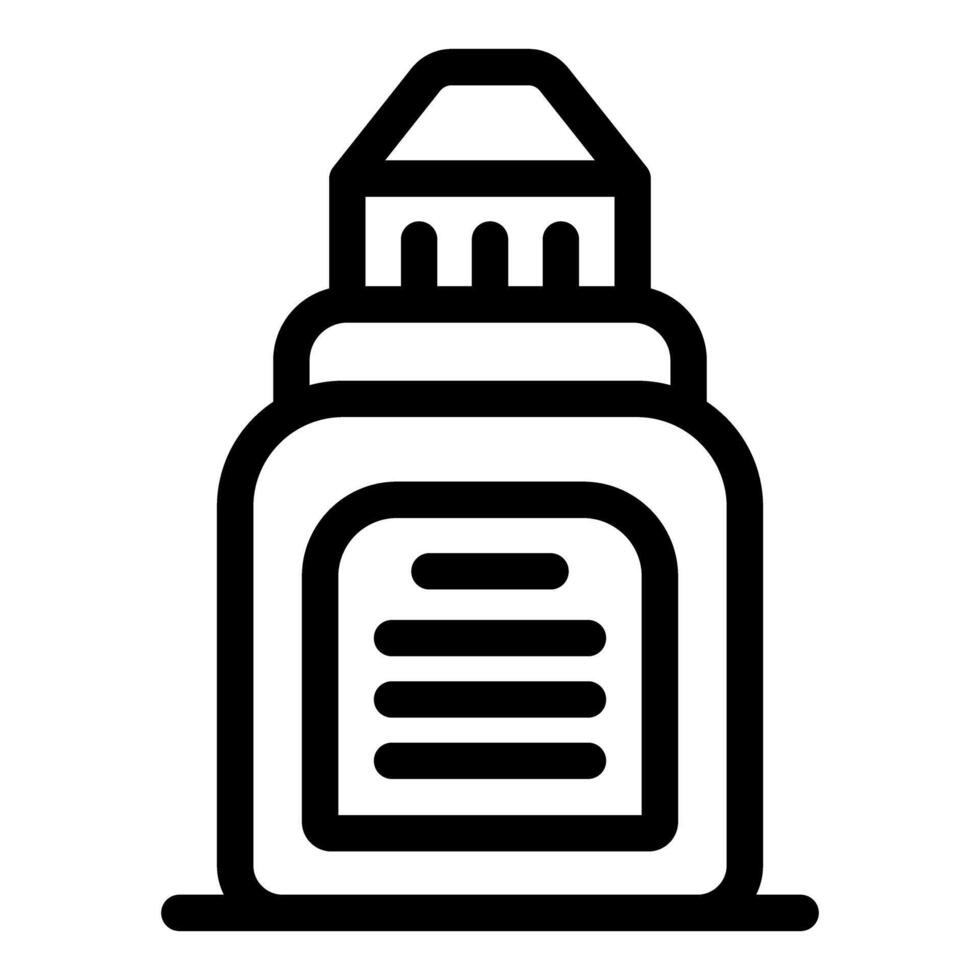 Vape liquid bottle with nicotine content displaying modern e cigarette icon vector