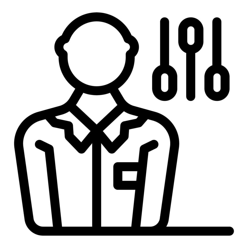 Sound engineer working with digital audio mixer icon vector