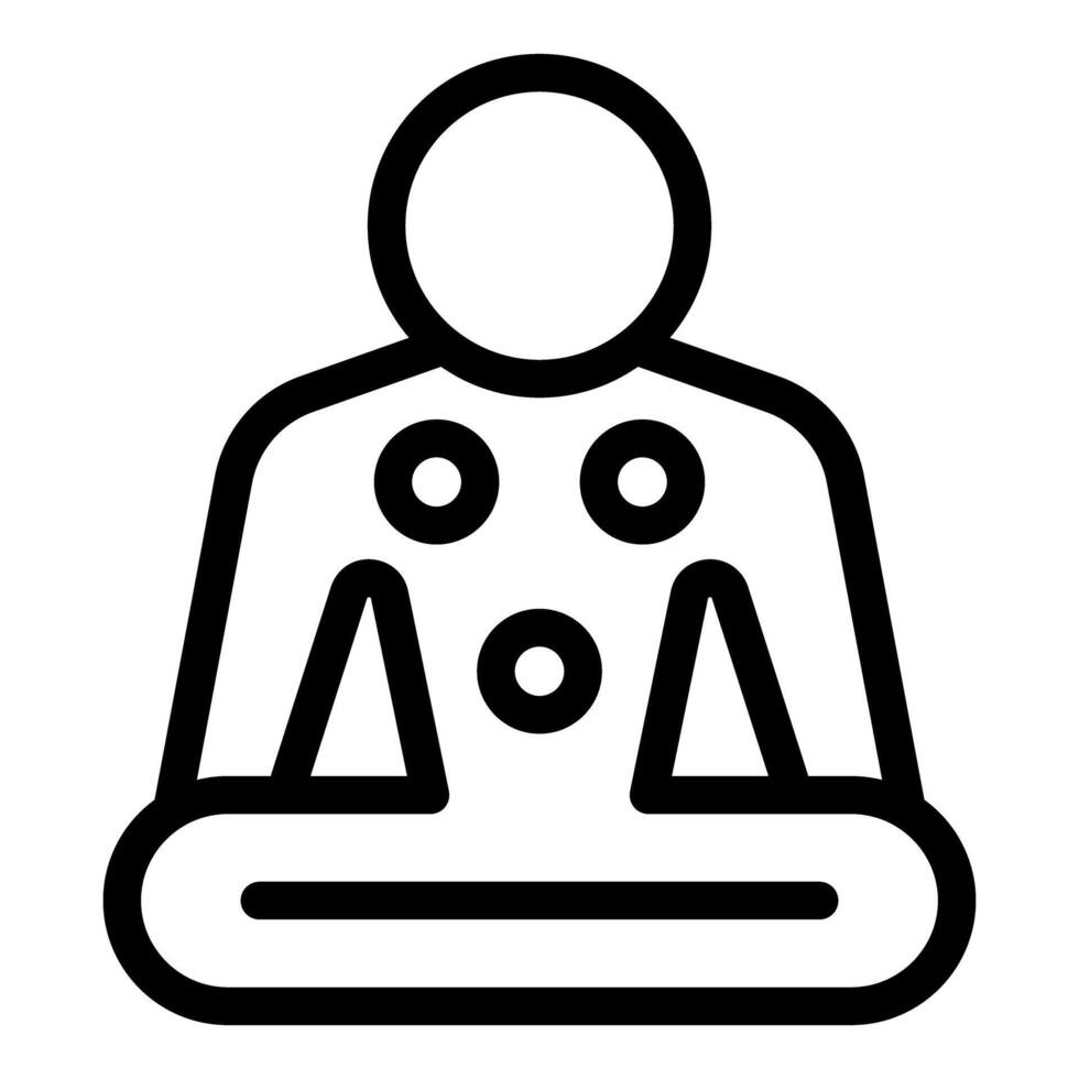 Man practicing acupuncture therapy for wellbeing and health vector