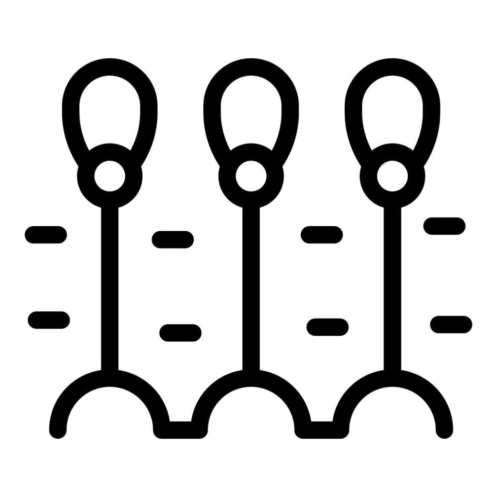 Three toggle switches changing settings with moving dashes vector