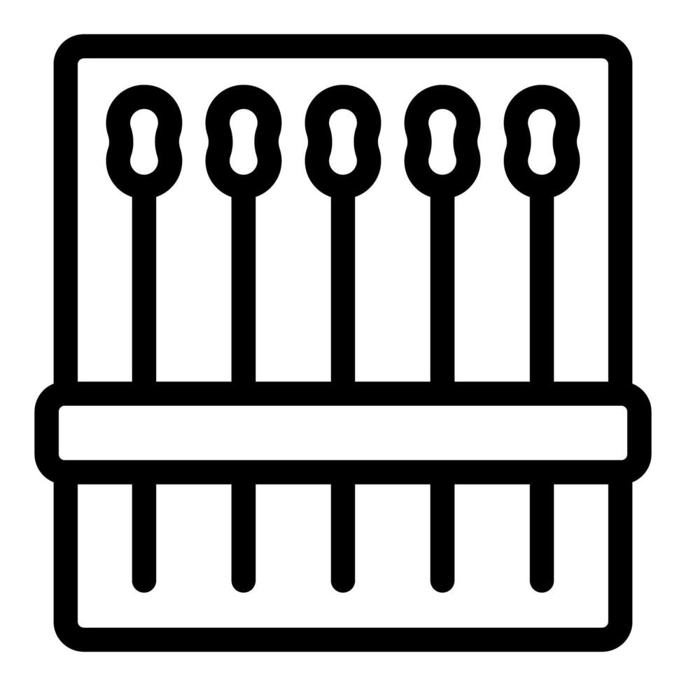 Sewing needles inside their box standing up for tailoring and sewing projects vector