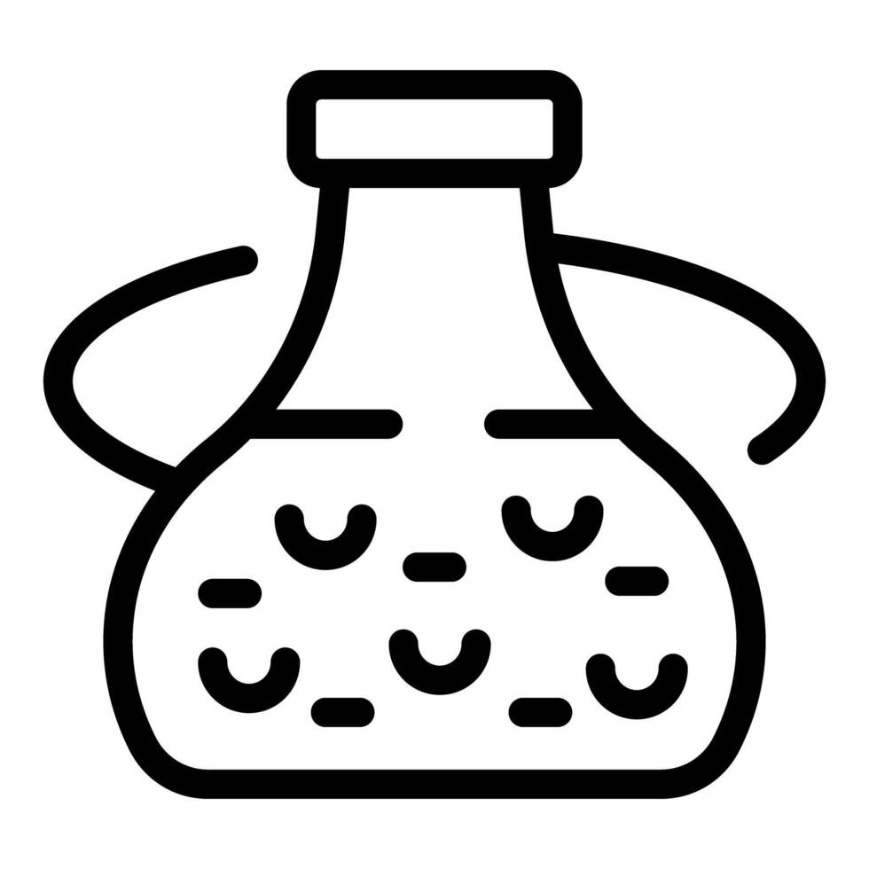 Laboratory glassware filled with chemical substance for experiment vector