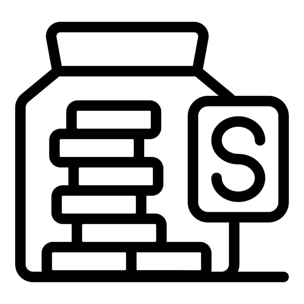 Glass jar holding stack of coins representing savings vector