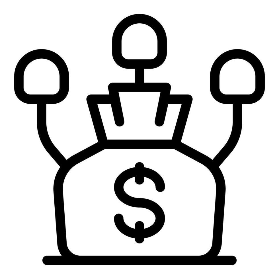 Money bag growing investment portfolio with multiple sources of income vector