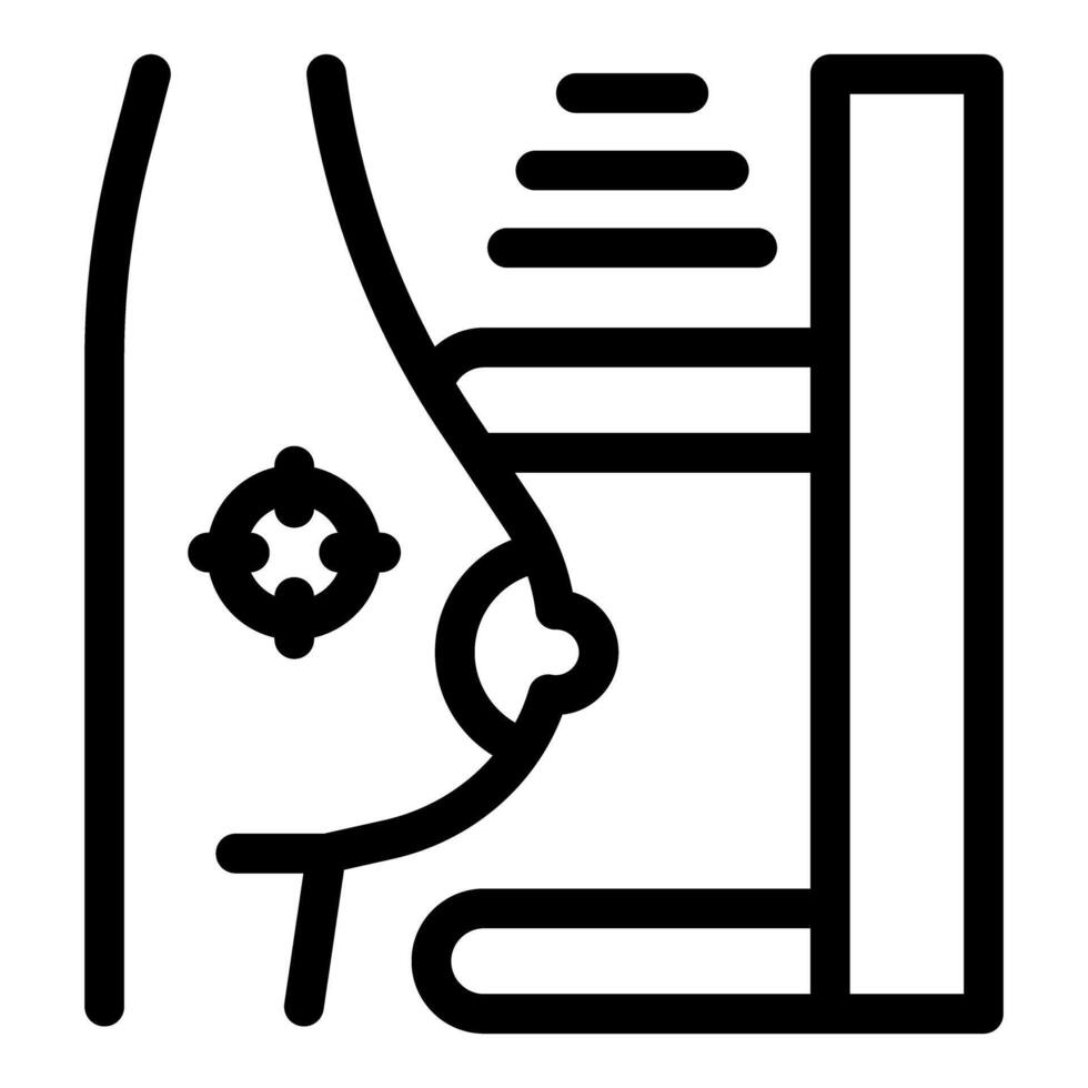 Mammogram scan detecting breast cancer cells icon vector