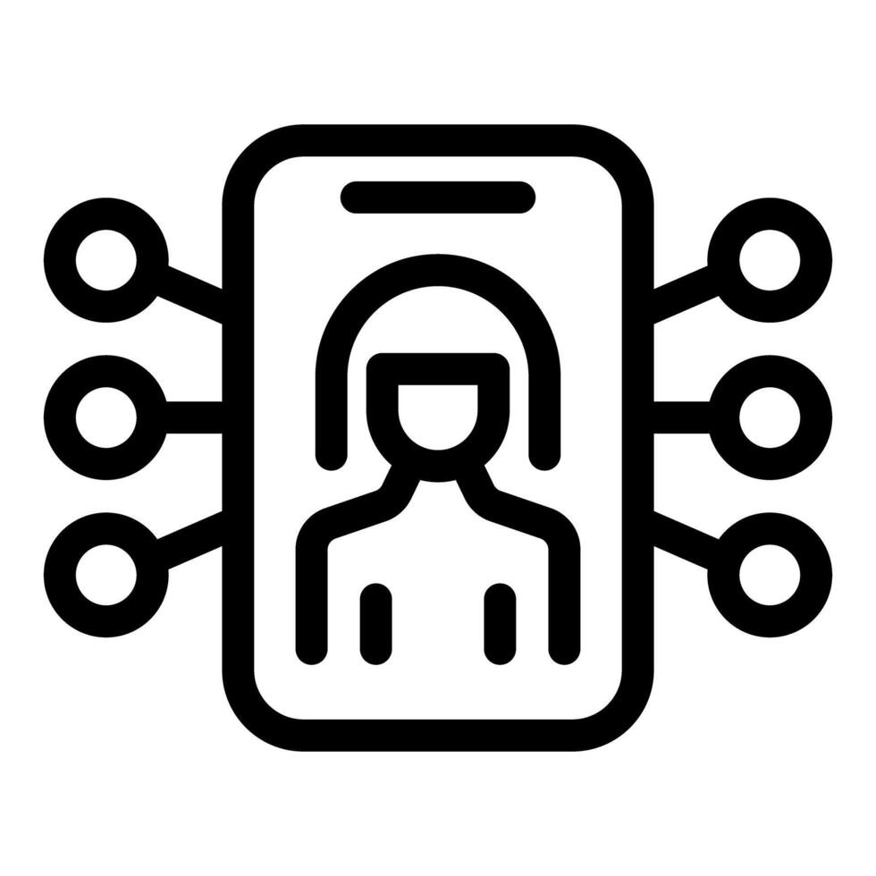 Woman connecting with people on social media using smartphone vector